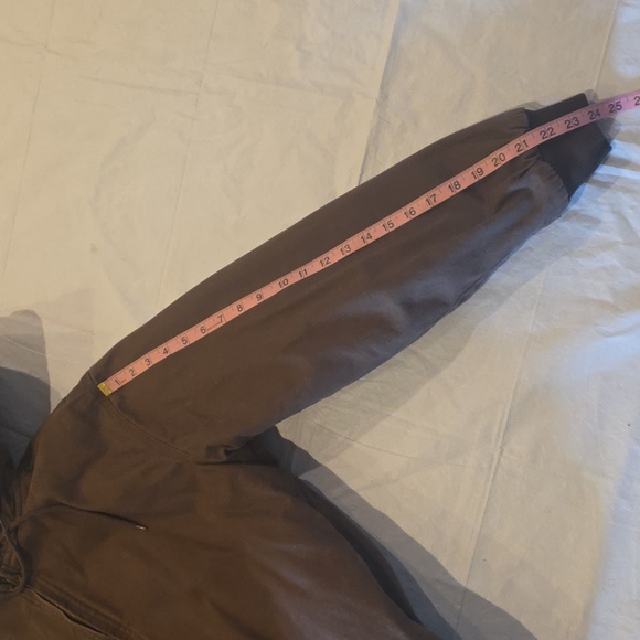 Brazos Work Force Men's Canvas Full-Zip Quilted Hooded Work Jacket Brown M - Picture 11 of 12